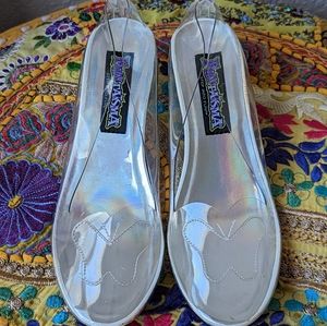 Vintage 90s Funtasma crystal clear lucite heels